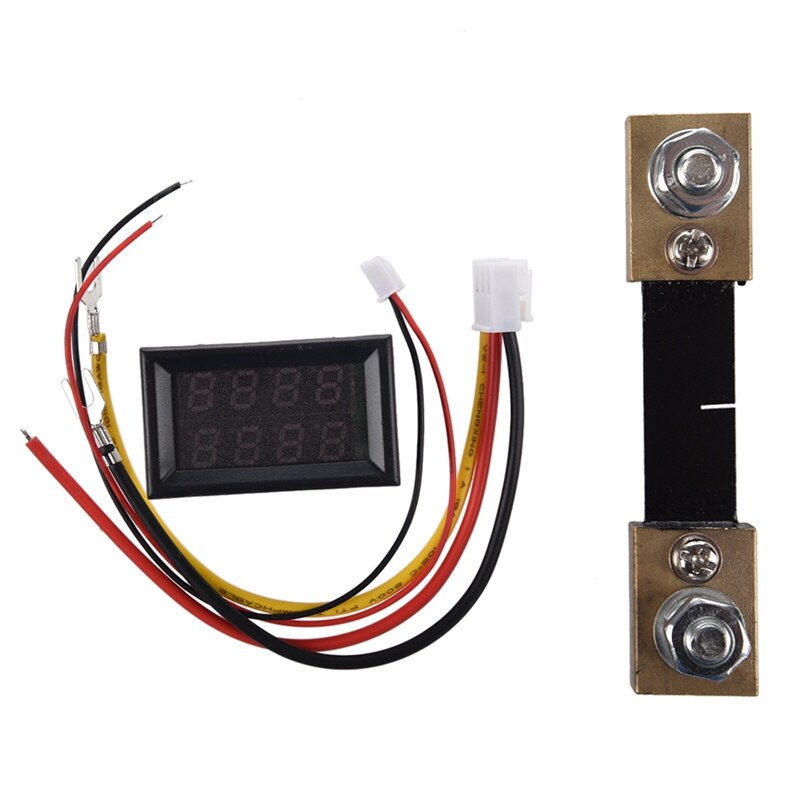 100V 100A DC Dual Digital Voltmeter Ammeter LED Amp Volt Meter 12V w/shunt Car