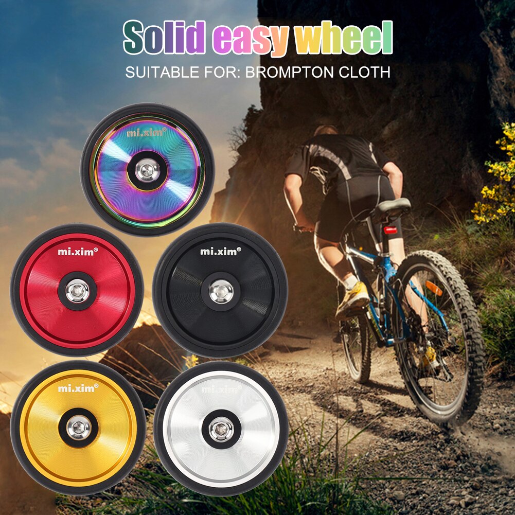 1 Pcs Seal Bicycle Easywheel Lightweight Aluminum Alloy Bearing Easy Wheels For Brompton Bike Rack 5 Color Folding Push Wheel