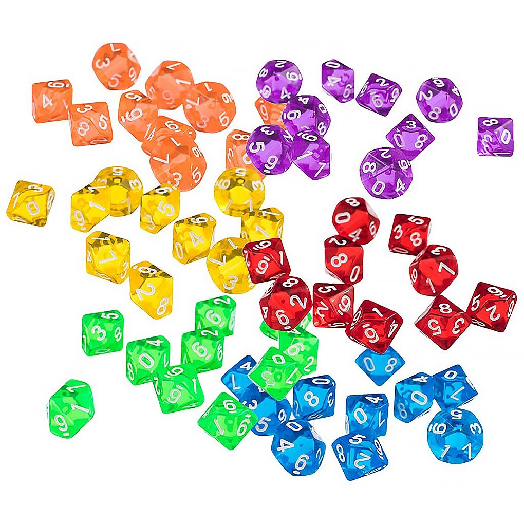 Cubes à 9 Faces en acrylique, lot de 10 pièces de 0 à 9 Faces, accessoires de jeux de société TRPG