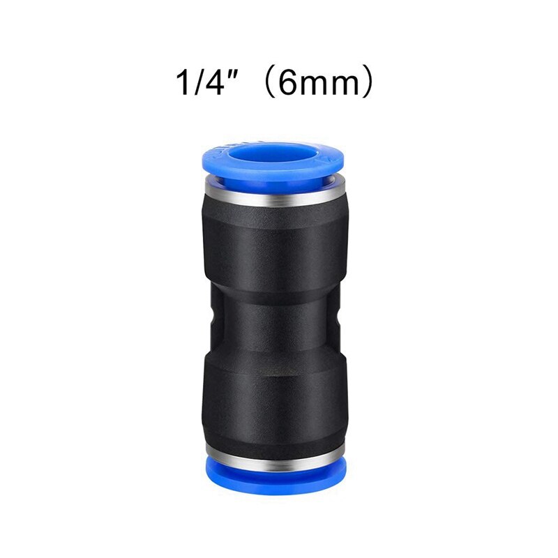 100Pcs PU Pneumatic Fittings 2-Way Straight Connector Quick Release Pneumatic Connectors Air Line Fittings for 6mm Tube