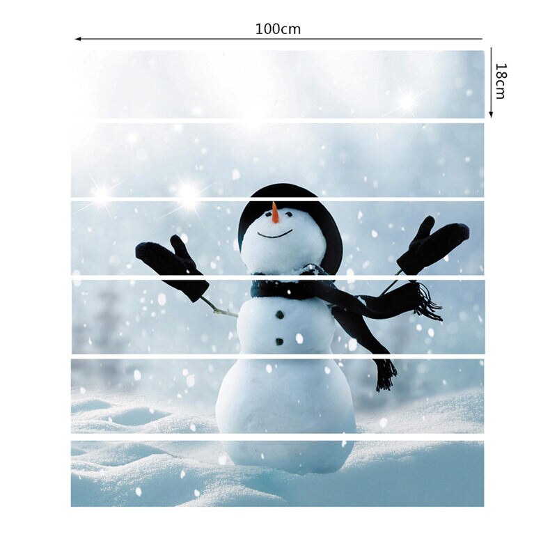 6 teile/satz Wasserdichte PVC Treppen Aufkleber Schneemann Santa Claus Weihnachten Boden Treppe Aufkleber Weihnachten Dekoration Für Heimat U3: I