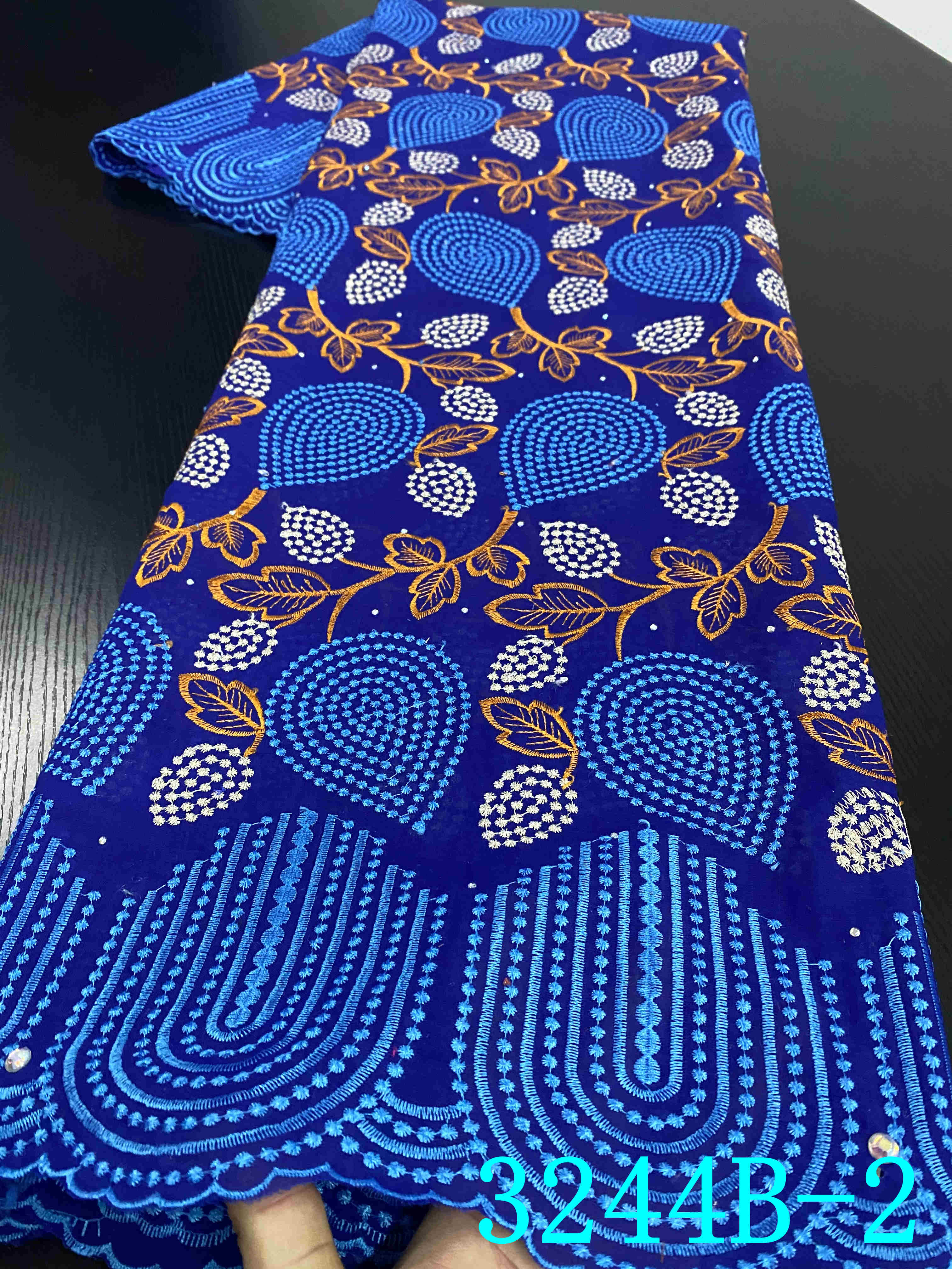 Voile blonder i schweiz afrikansk tør blonder stof broderi nigerianske blonder stoffer til beklædningsgenstand kjole  ya3244b-3: Billede 2