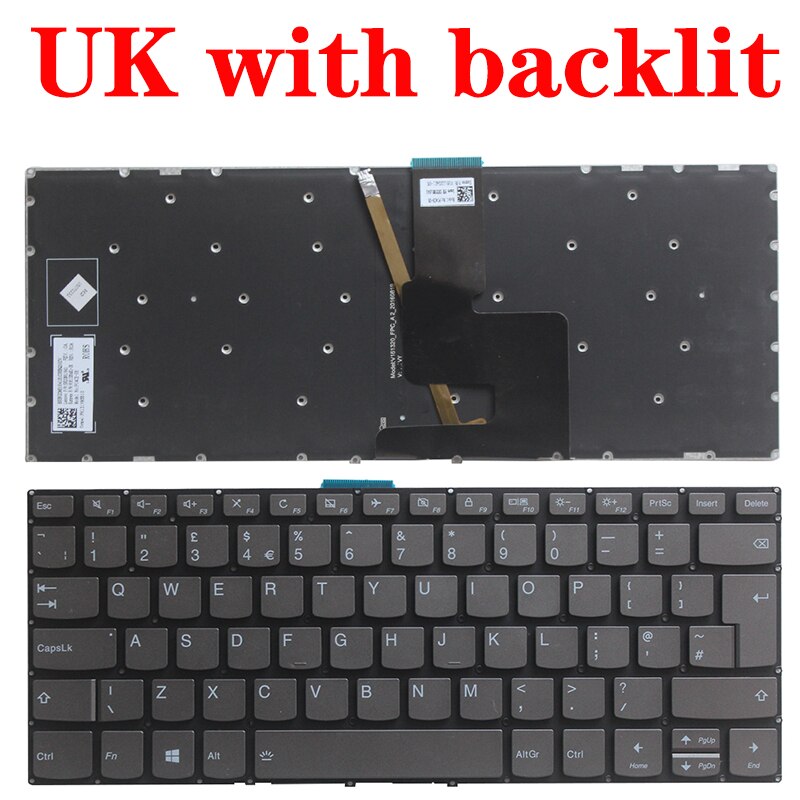 US/UK/SP/Spanish laptop keyboard for LENOVO IdeaPad 3-14IIL05 3-14IJL05 3-14IML05 3-14ITL05 Zhaoyang K43C-80 E43-80: UK with backlit