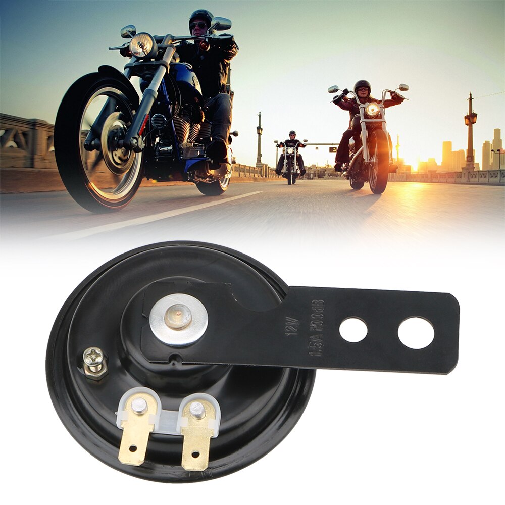 Universal Motorcycle Electric Horn kit 12V 1.5A 105db Waterproof Round Loud Horn Speakers for Scooter Moped Dirt Bike ATV