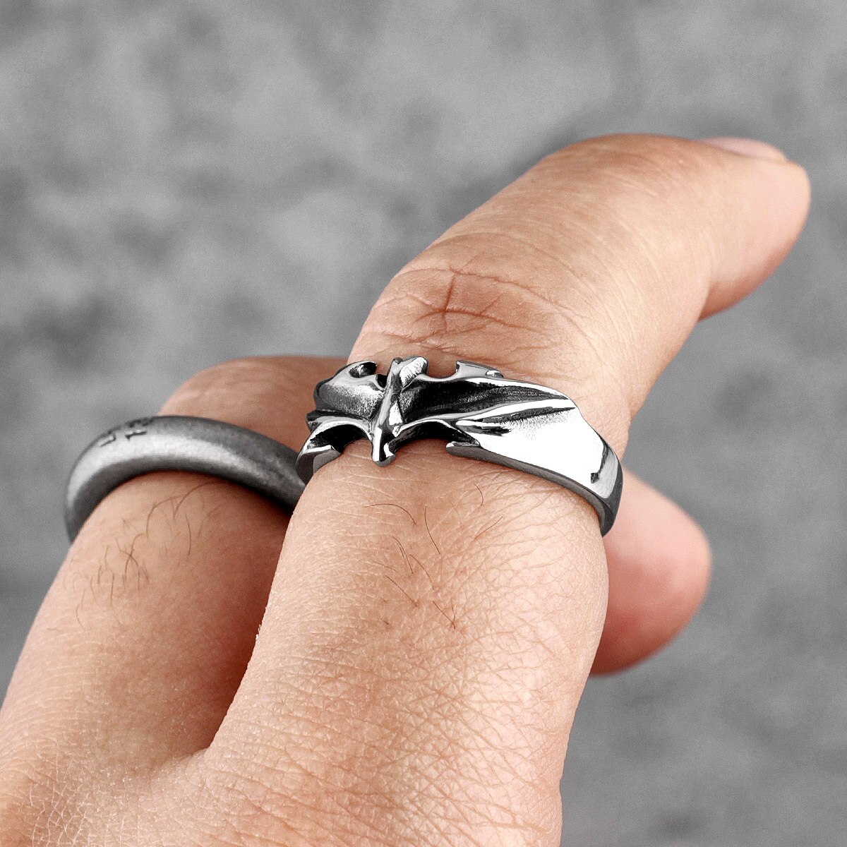 Anillos góticos de acero inoxidable para hombre y mujer, joyería Punk bonita y única para mujer, novio, motorista, ,