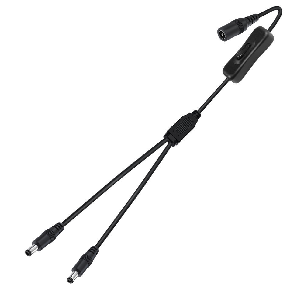 DC5521 DC5525 One split, two female to two male Y-shaped splitter power cord with 304 switch wire