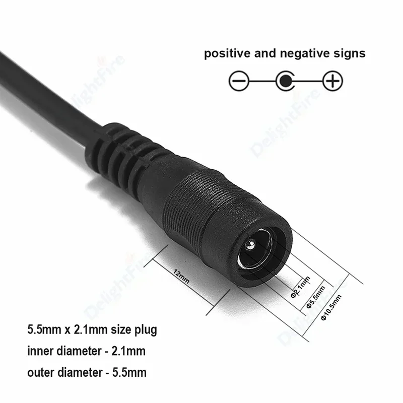 Cable de alimentación CC pelado 22 20 18 AWG macho hembra 12V adaptador conector Pigtail de repuesto para altavoz tira LED cámara CCTV