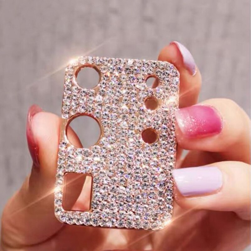 Funda de lente de cámara trasera con diamantes de imitación 3D, para Samsung Galaxy S20, note 20, Ultra Plus, con purpurina: For Galaxy S20 Ultra / Rose Gold