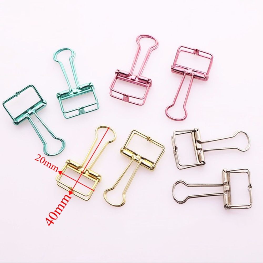 Novelty Solid Color Hollow Out Metal Binder Clips Notes Letter Paper Clips Office Supplies clips para papel: S