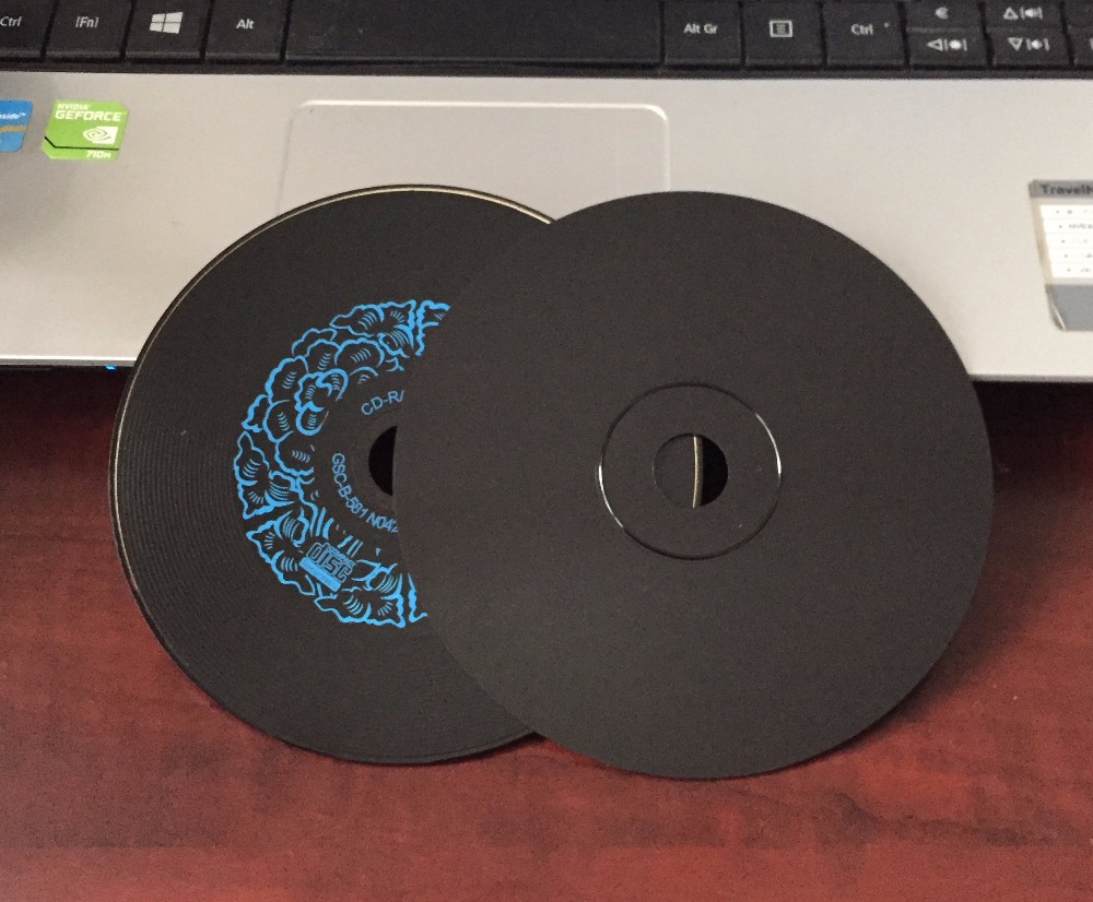 10 discs A+ Blank Printed 52x 700MB Black CD-R