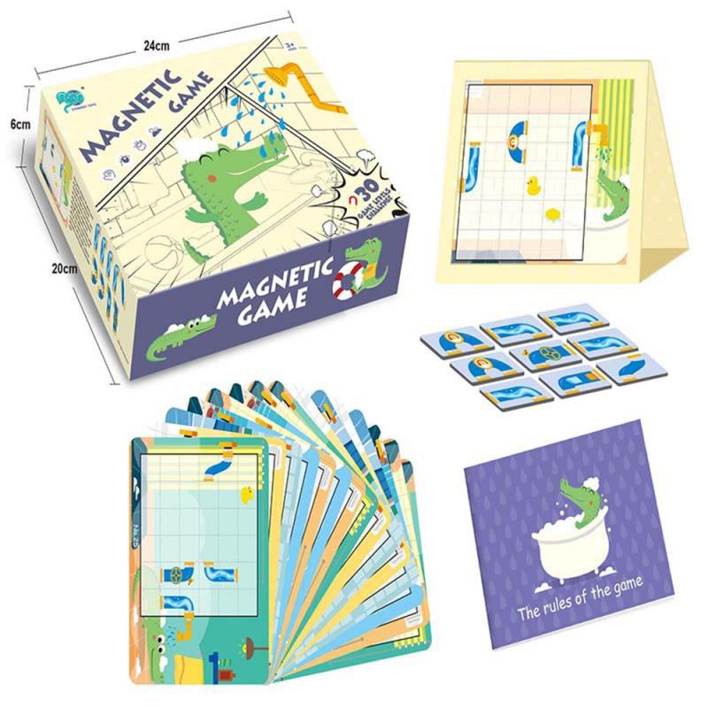 1Set Magnetische Puzzel Kleine Krokodil Baden Brandbestrijding Game Magnetische Puzzel Kinderen Speelgoed: 02