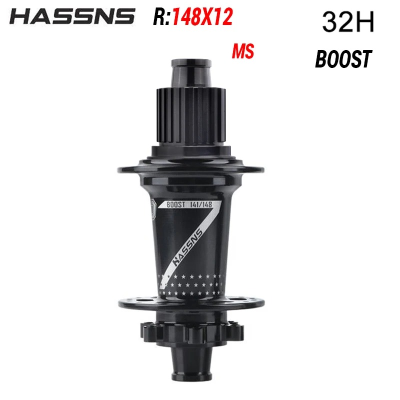 HASSNS PRO7 vtt moyeu de vélo BOOST 12x148mm 15x110mm 4 roulements scellés 32H 120T VTT HG/XD/MS 8/9/10/11/12 vitesses: Gris clair