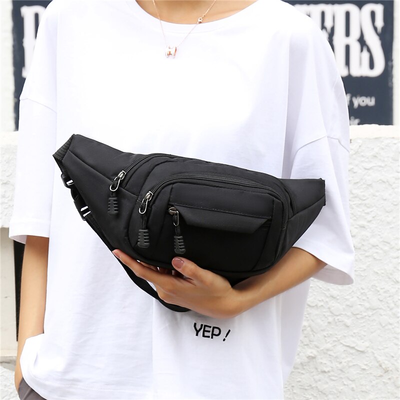 Marsupio da uomo borsa portafoglio da uomo borsa da cintura Casual grande per telefono borsa da donna borsa da viaggio in tela borsa da moto Fanny Banana Hip