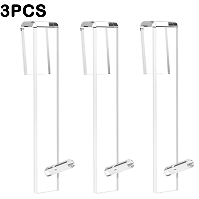 Acrylic Bathroom Shower Door Hook Over Glass Door Shower Towel Rack Punch-Free Bathroom Bathrobe Hanger Transparent Towel Hooks: Light Grey