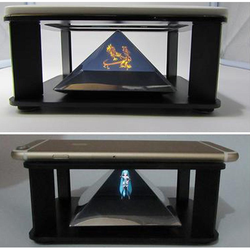 3D hologramme Type d'affichage intérieur Application projecteur pyramide hologramme affichage pyramide projecteur luxe vitrine pour Smartphone
