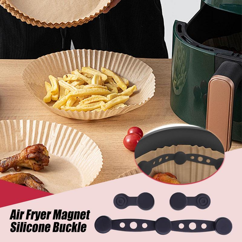 Universell silikon magnetspenne for airfryer hurtigutløsende magnetisk silikon klips låser pergamentfôr papirholder for airfryer