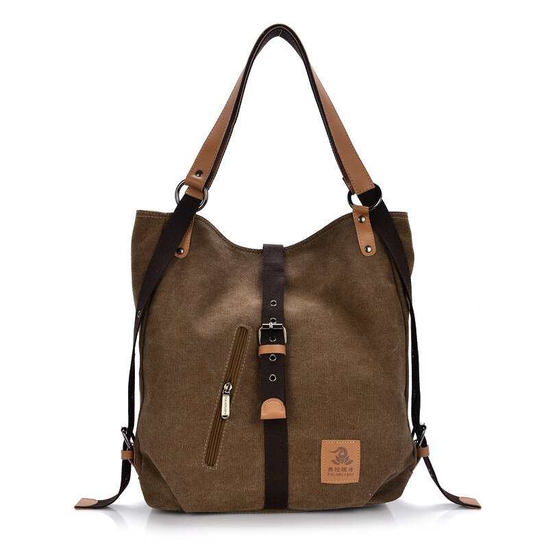 nouvelle femme sac à main dame filles décontracté toile sac à main sac à bandoulière multifonctionnel femmes sac de messager: Marron