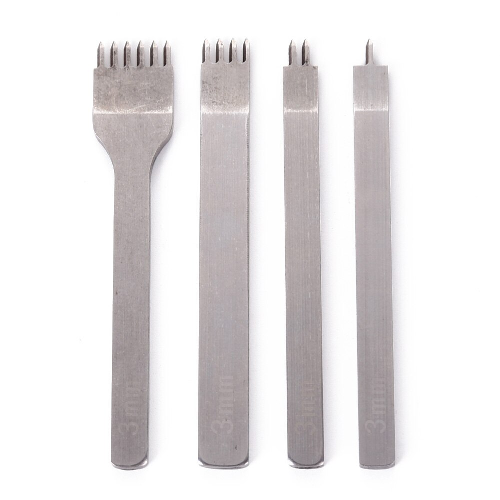 Herramienta para perforar agujeros de cuero, punzón con espaciado de 3/4/5/6mm, 1/2/4/6 puntas, herramientas para manualidades de cuero: 3mm