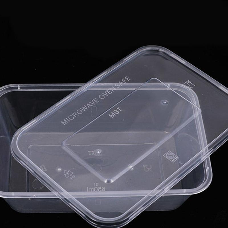 50pcs Transparent Fruit Carry Out Box Disposable Salad Meal Containers Food Storage Box Take Out Packing Box (1000ml)