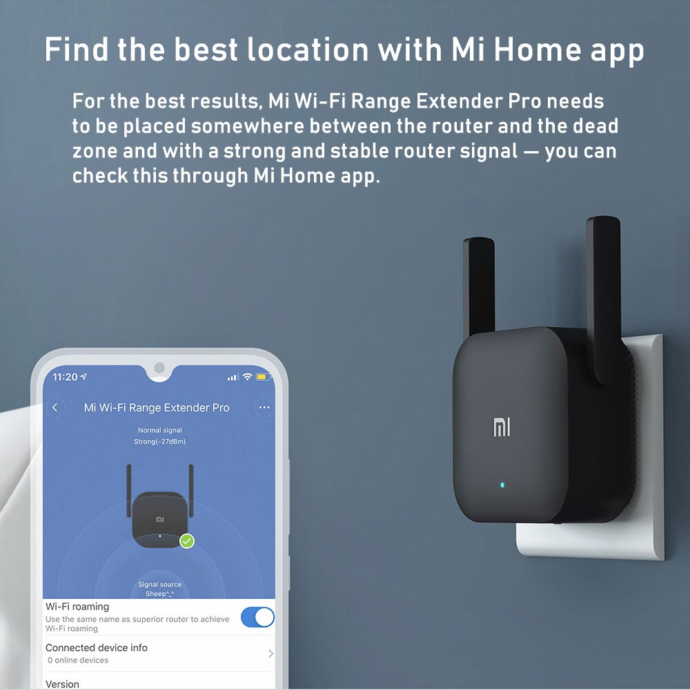 Original Xiaomi WiFi Amplifier Pro 300Mbps WiFi Repeater Signal 2.4G Extender Roteador 2 Mi Wireless Router mi router home