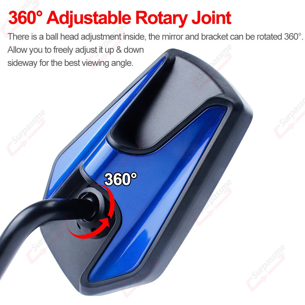 10Mm Universele Motorfiets Spiegels Motorbike Achteruitkijkspiegel Side Spiegels Voor Moto Bromfiets Elektrische Fiets Scooter Motor Accessoires