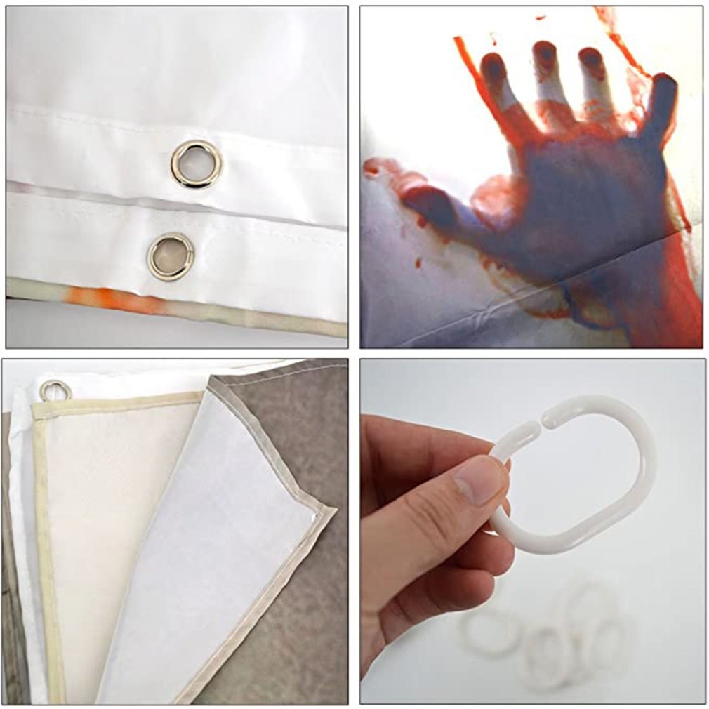 Bloody Hands Shower Curtain Figure Home Digital Printing Shower Curtain Polyester Waterproof Bathroom Shower Curtain