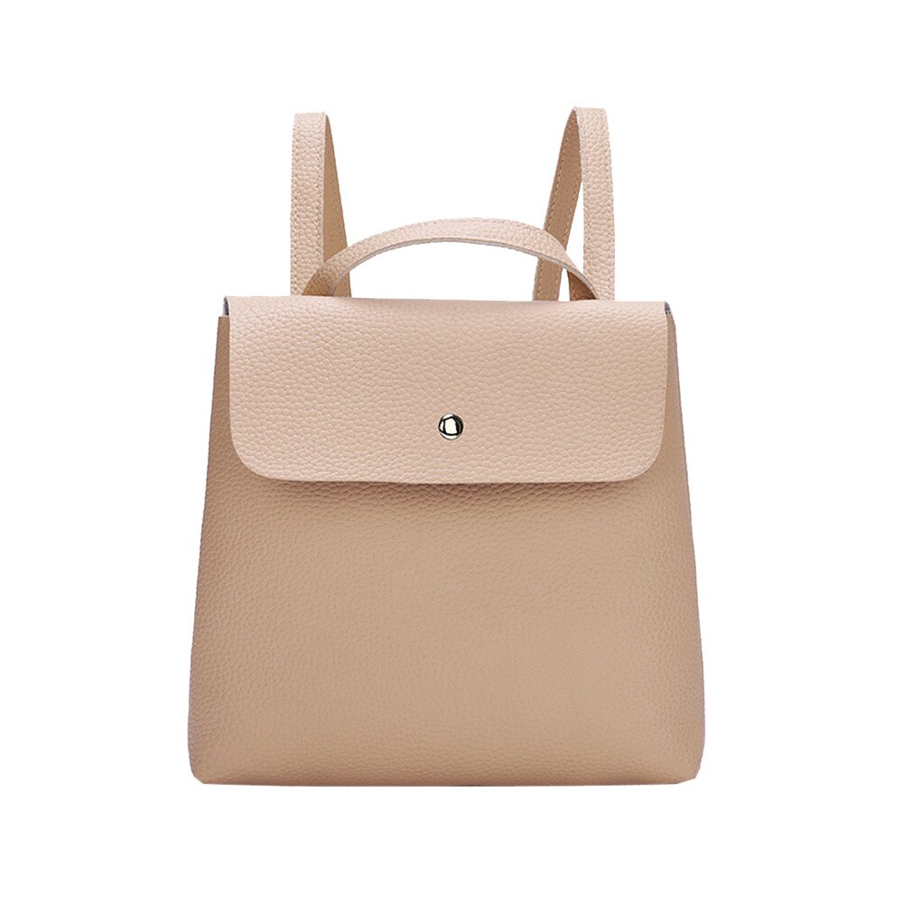 Femmes Mini sac à dos couleur Pure sacs à dos en cuir pour adolescentes femme école sac à bandoulière sac à dos mochila # T5P: Khaki