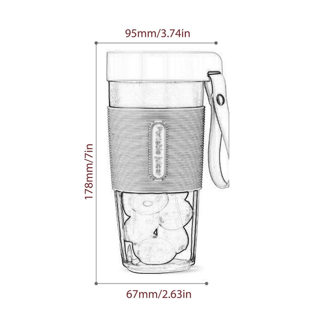 Mini sapcentrifuge draagbaar multifunctioneel usb oplaadbaar sapcentrifuge beker fruit elektrisch duurzaam sapmengbeker handzaam cn(oorsprong) ce