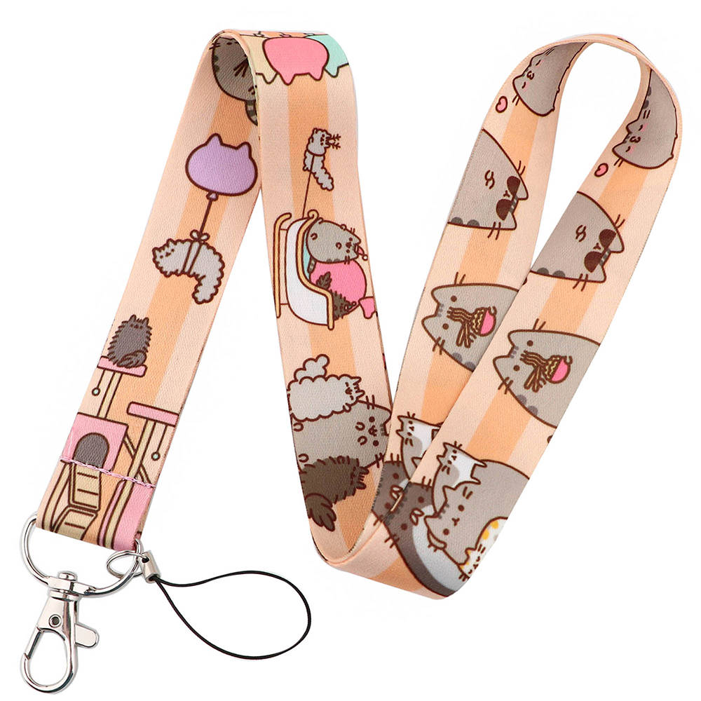 Cordón de animales Kawaii para llaves, USB, tarjeta de identificación de gimnasio, soporte para insignia, llavero, Collar, cordones de cuerda colgantes DIY, correas para teléfono móvil: Rojo rosado