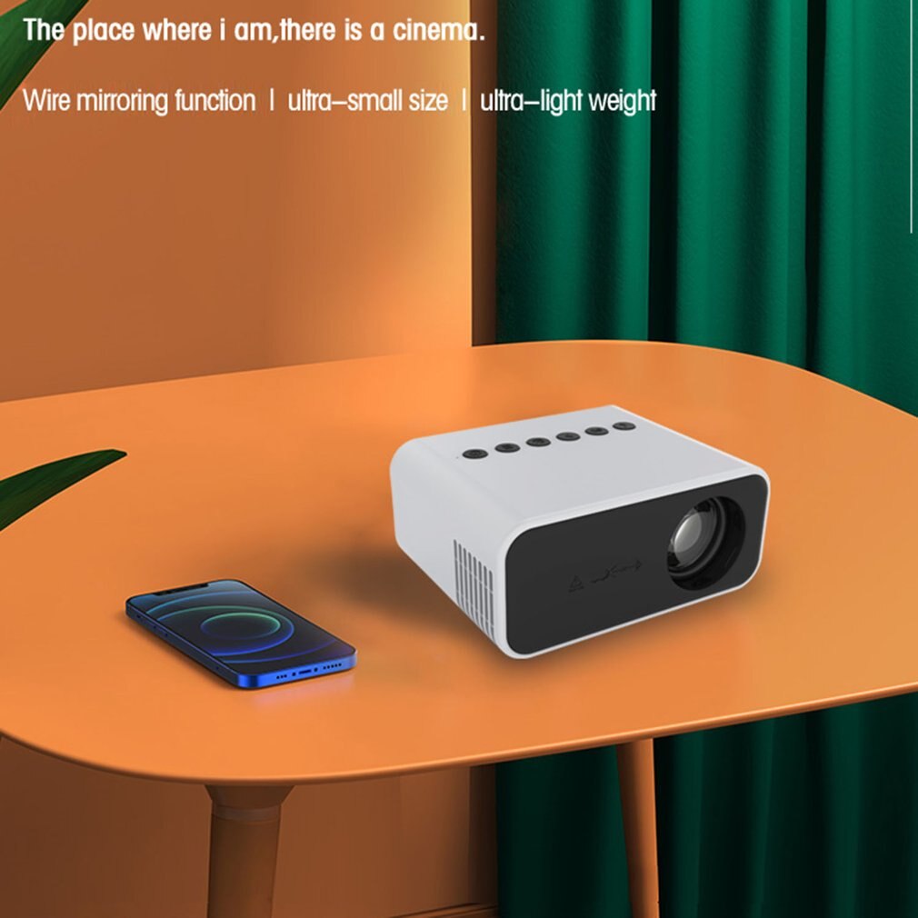 YT500 projector and wired same screen portable LED projector home media player 3D cinema video smart projector black