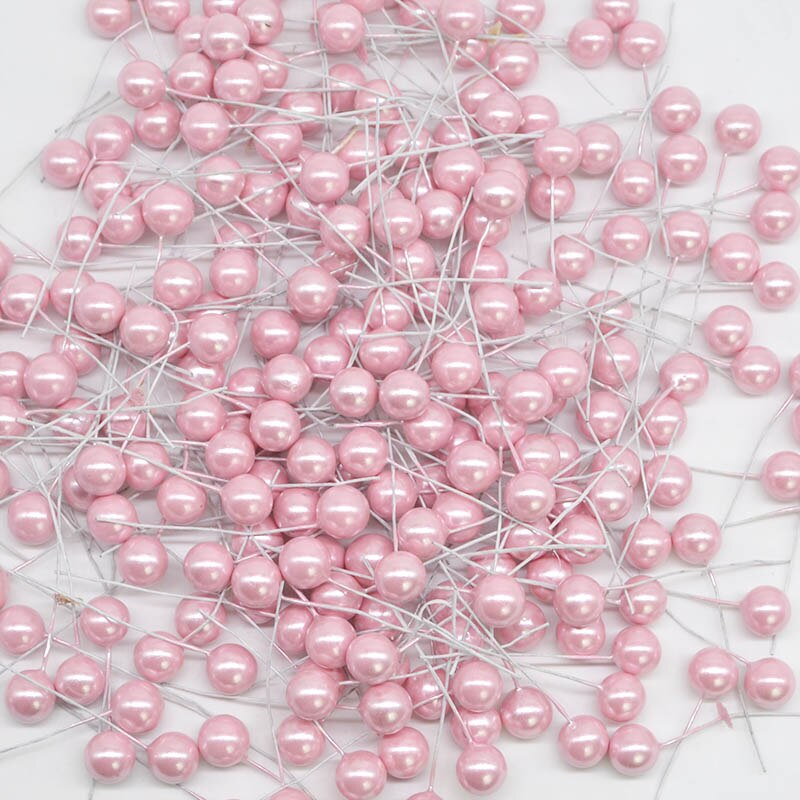 100 st/lot 12mm pärla plast ståndare konstgjord blomma små bär körsbär för bröllop jul tårta låda kransar dekoration: F06