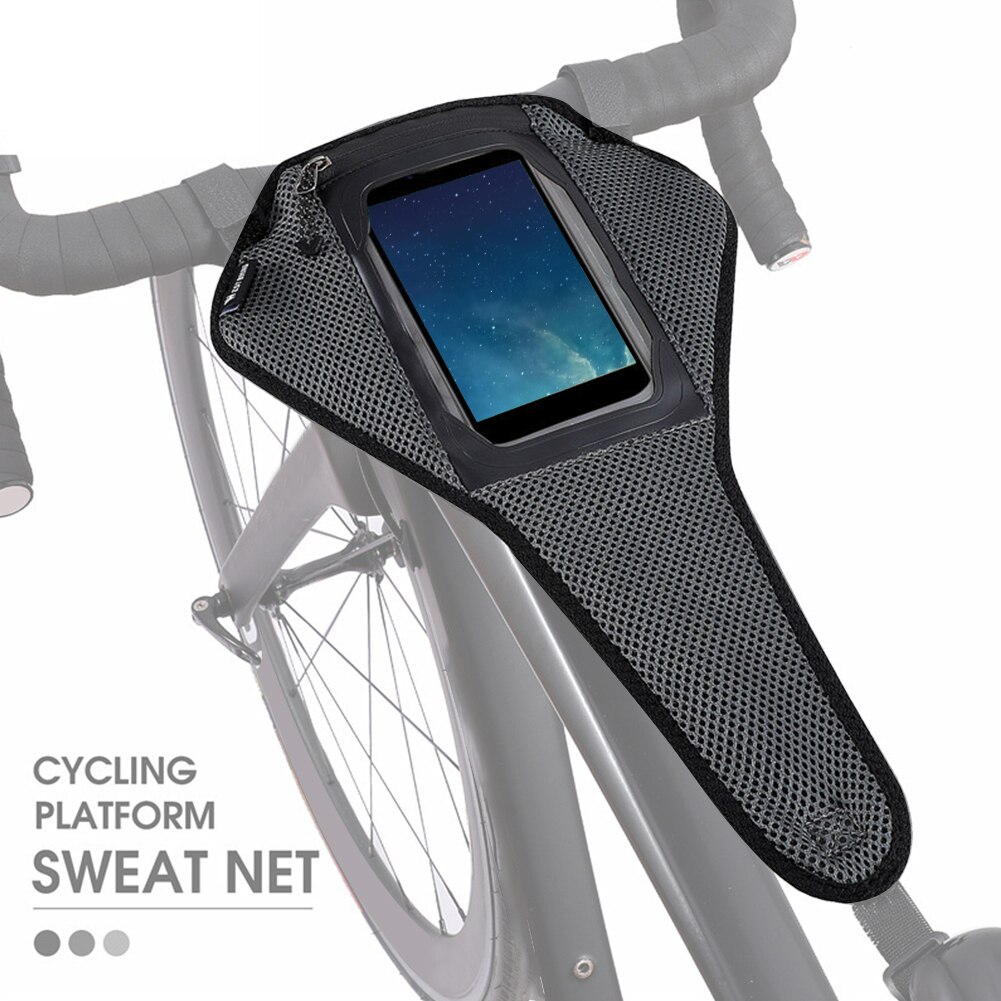 Waterproof Bike Sweat Cover Indoor Cycling Catcher With Phone Pouch Durable Universal Trainer Frame Guard Net Strap Accessories
