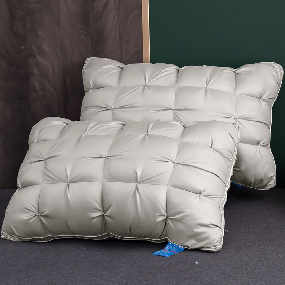 Coussin de sieste confortable à haute résilience, à fleurs tordues, pour la maison, l'hôtel, le bureau, pour étudiants, bon sommeil, soulage les muscles: Silver / 48x74cmx2pcs