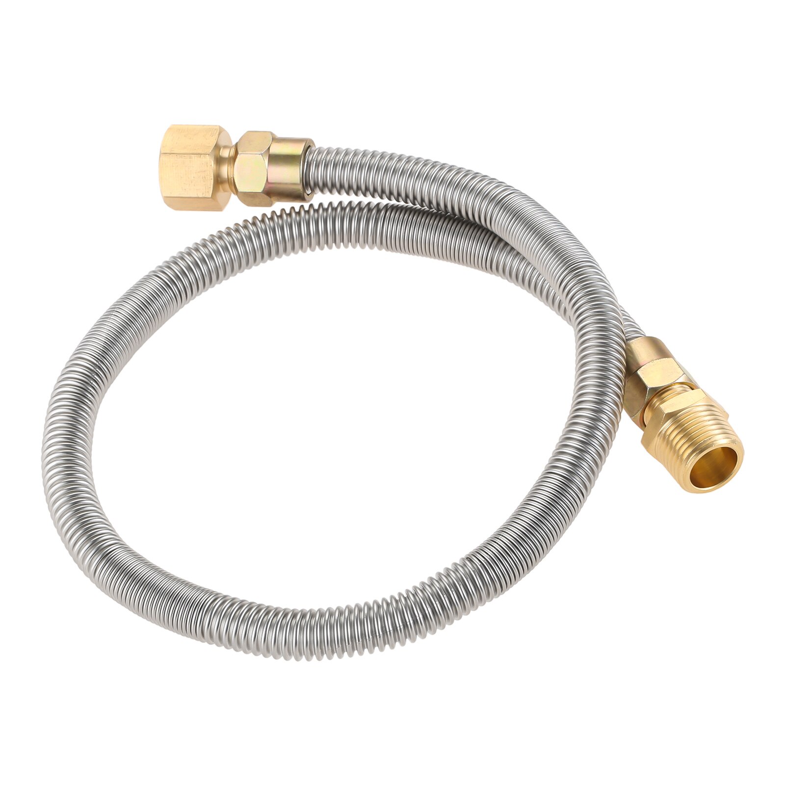 Stainless Steel (24" Long) 1/2" NPT Male x 1/2" NPT Female Propane fire Pit Whistle Free Gas Flex Line for Fire Pit Fireplace