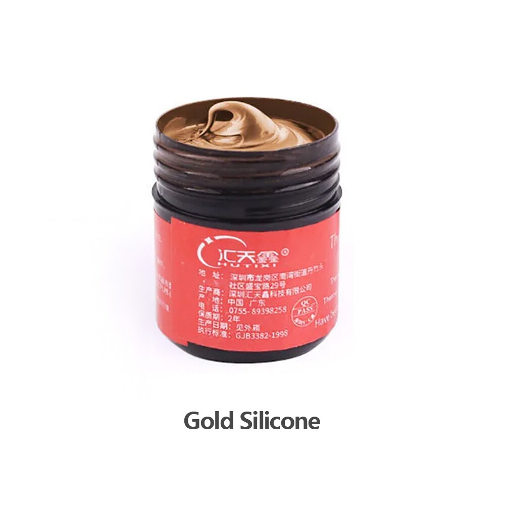 CPU cooling silicone graphics card computer memory CPU car air conditioner set-top box cooling radiator thermal paste grease: Gold Silicone