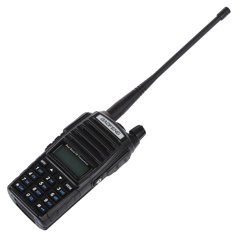 Baofeng UV-82L VHF / UHF Jambon Radio Bidirectionnelle Talkie-walkie avec 18cm Antenne et 3000mA Batterie, Noir
