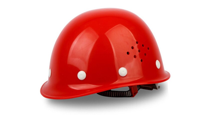 Fiberglass ABS Breathable Safety Helmet Protective Cap Style Hard Hat, Vented, 8-Point Ratchet Suspension for Construction: Red