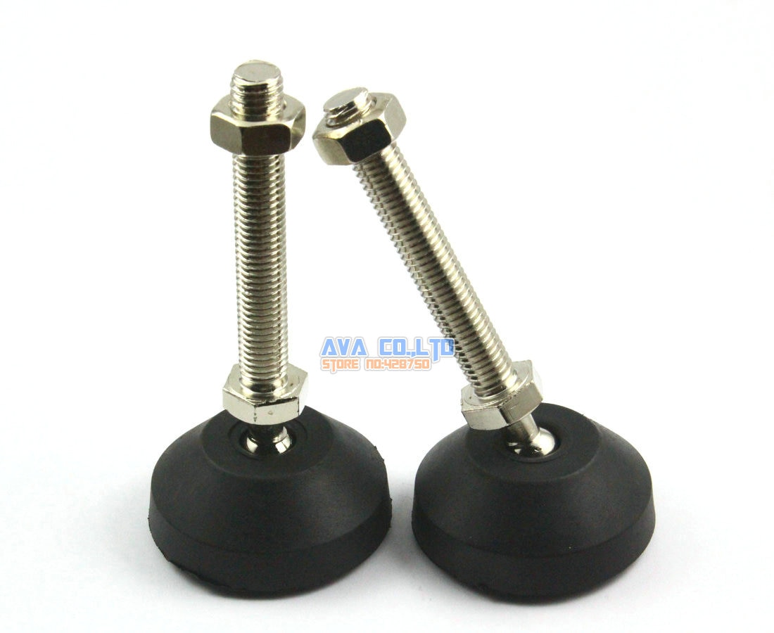 4 Pieces 60mm Swivel Base M12*80mm Adjustable Lathe Leg Articulating Leveling Feet