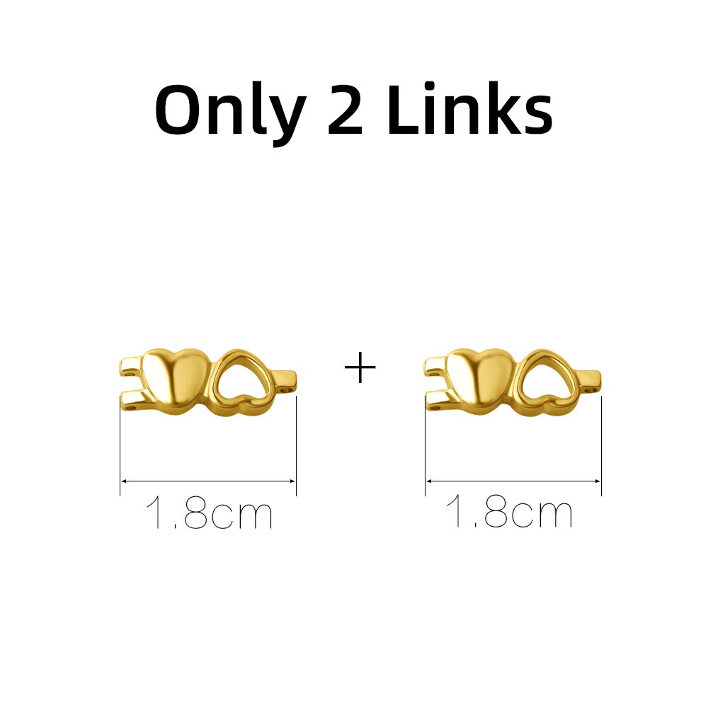 FINE4U B382 zdrowa bransoletka energetyczna Hearted Design stal nierdzewna opieka zdrowotna magnetyczna złota bransoletka łańcuch ręczny dla kobiet: Gold Links