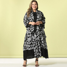 Herfst Winter Wollen Populaire Jas Vrouwelijke Plus Size Vrouwen Jas Kant EEN Lijn Jurk Bloemenprint Kimono Pak Kleding Chaqueta