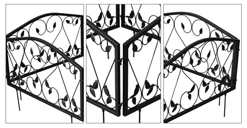 Wrought Iron Garden Trellis Backyard Ironwork Fencing Outdoor Lawn Decorations Guardrail Ground Insertion Artificial Fences