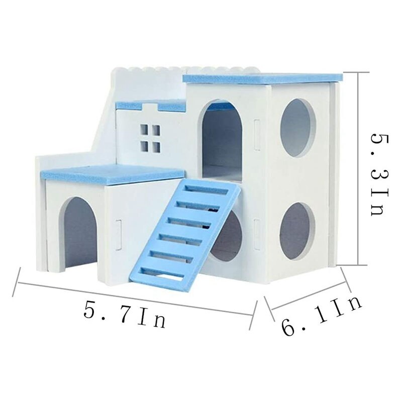 Image showcasing Wooden Hamster House Hideout Hut Rat Hideaway Exer... – Grandado