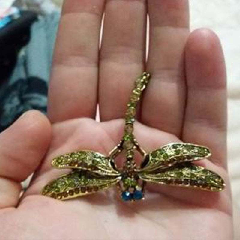 Vintage Lovely Dragonfly Shinny Crystal bufanda solapa Pin broches Retro joyería accesorios broche para mujer