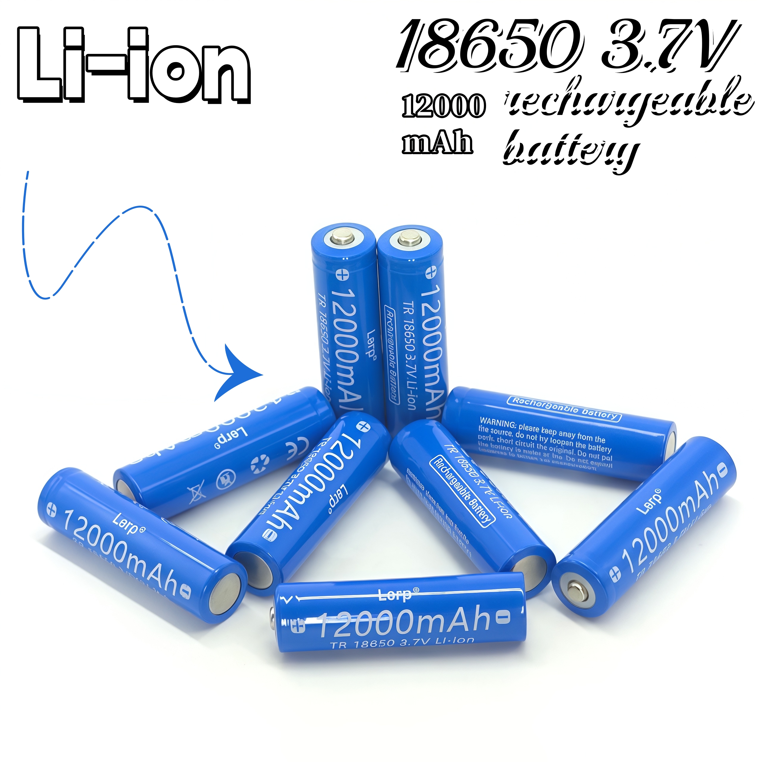 Batteria al litio ricaricabile 3.7v 18650 12000 + caricabatterie: ampiamente utilizzata per torce elettriche e vari dispositivi elettronici