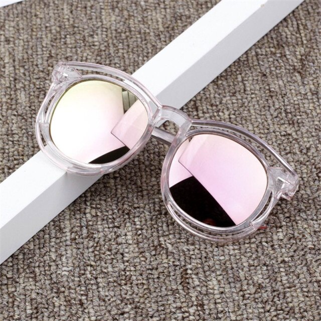 Nueva Color dulce para niños gafas de espejo reflexivas Unisex niños niñas gafas de sol niños gafas bebé protección UV: 3