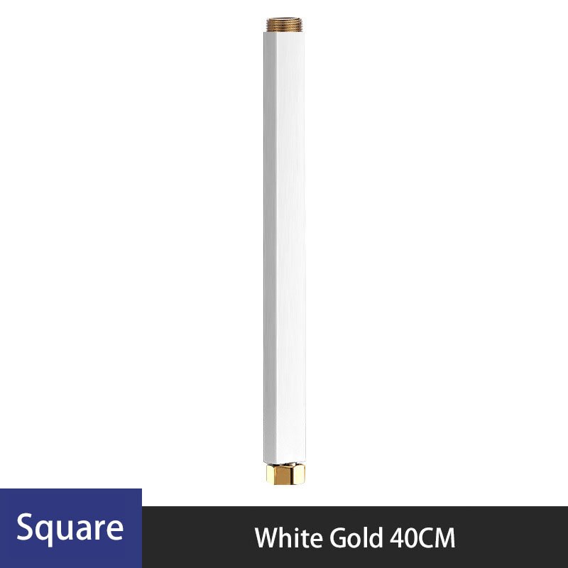 Schlecht Dusche Wasserhahn Verlängerung Rohr Dusche Wasserhahn extra Verlängern Rohr 30/40cm Runde/Platz Universal- Schnittstelle Verlängern rohre: Weiß Gold-40cm