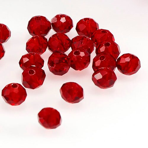 6mm diameter 1 streng ca. 96-100 stk gennemsigtig farve krystal rhinestones perler stof krave kjole syning beklædningsmaterialer: Rød