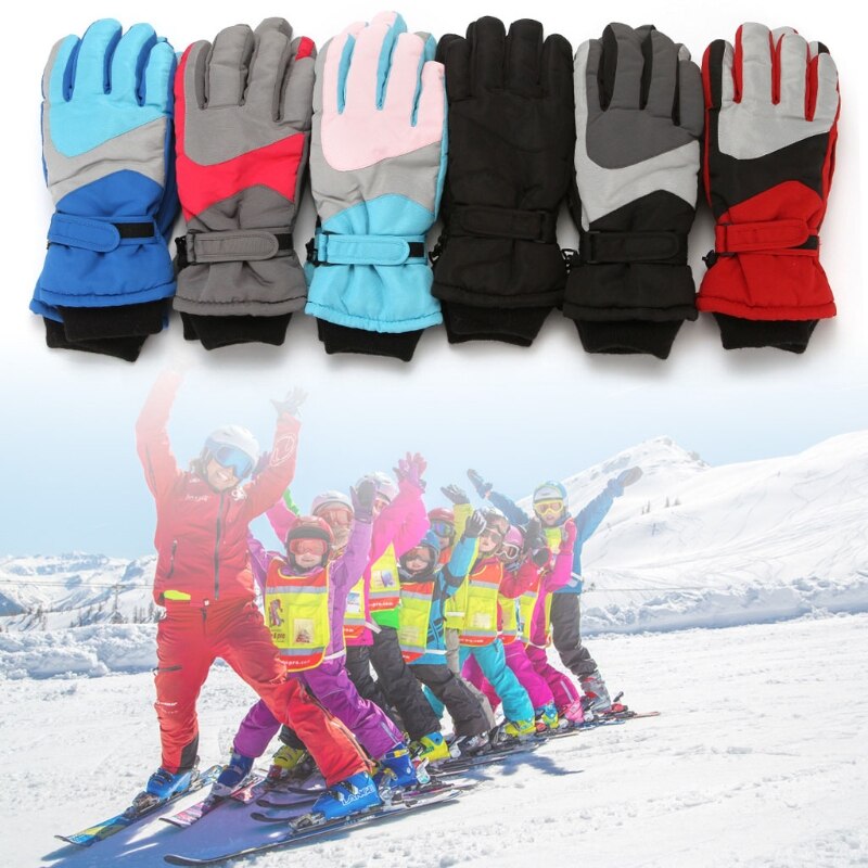 Kids Child Winter Thicken Warm Mountain Snowboard Ski Gloves Waterproof Mittens