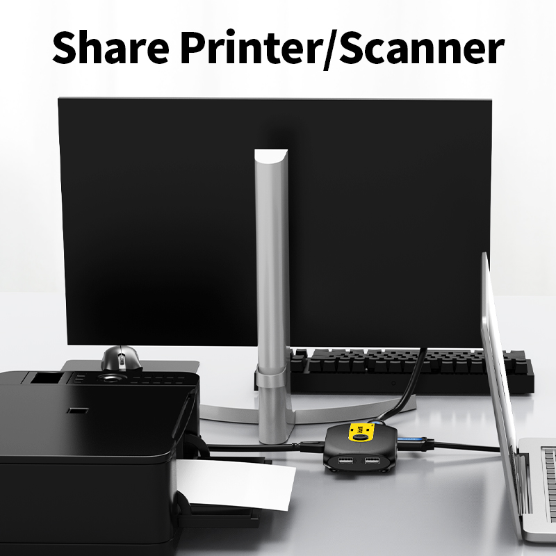 Unnlink HDMI-Compatible KVM Switch Video Switcher With Extender 2 laptop Share 1 Monitor 4USB for Mouse Keyboard Printer Adapter