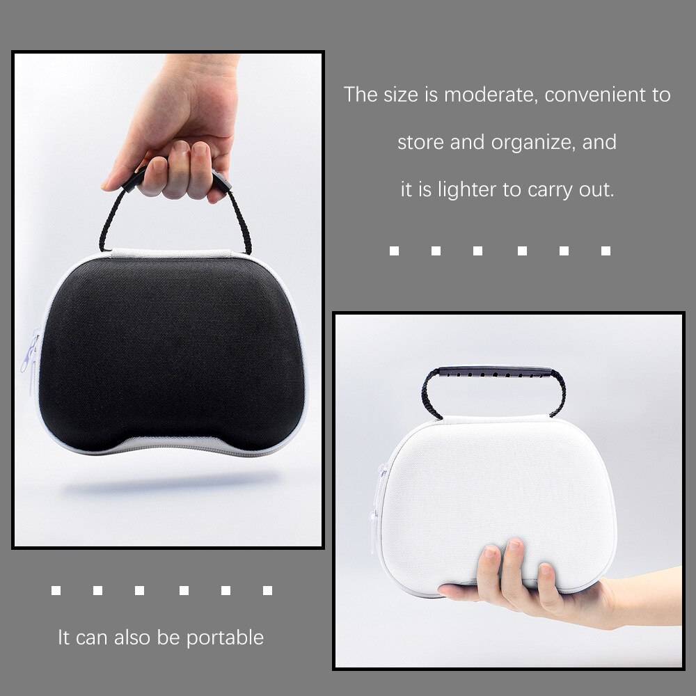 Estuche de transporte para PS5 DualSense, bolsa de almacenamiento para controlador, bolso Universal, funda protectora dura a prueba de golpes: black white